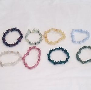 8 Tumbled Stone Stretch Bracelets